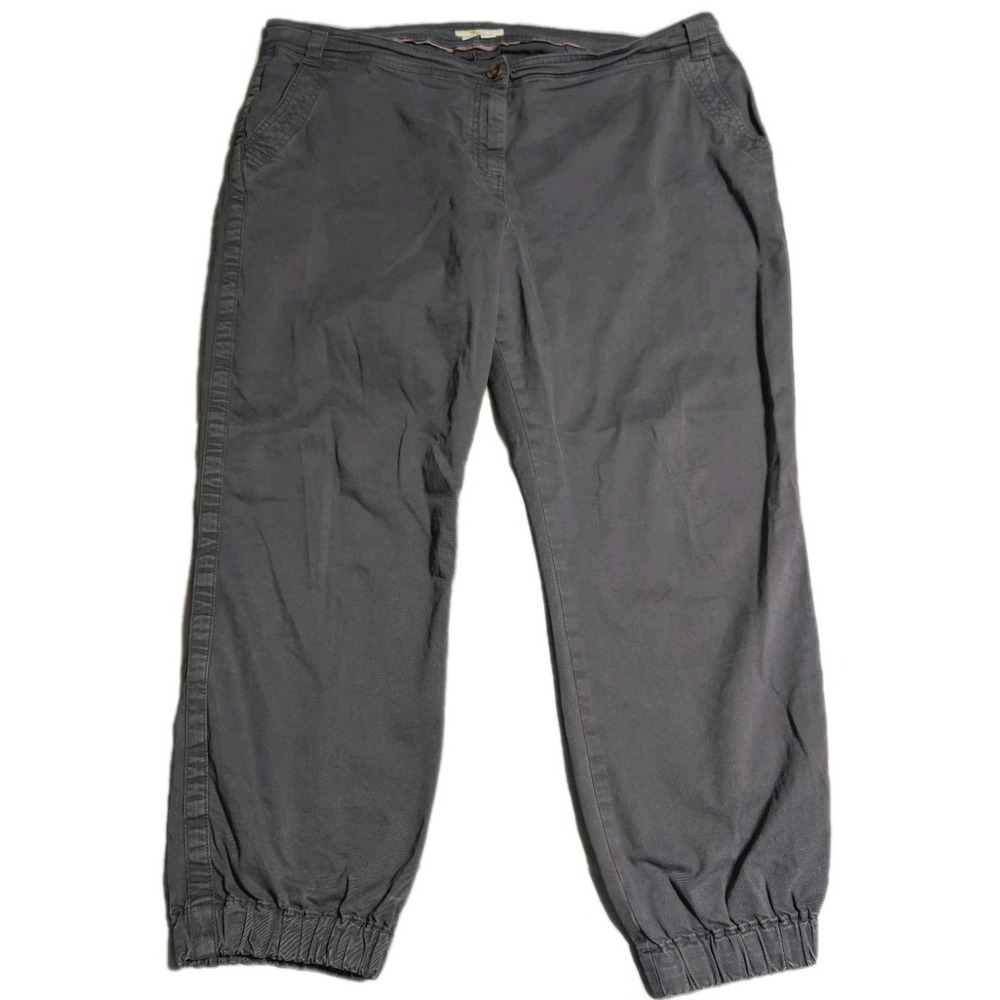 Boden Jogger Pants Womens 20R Gray Stretch Cotton Pull On Ankle Casual‎
